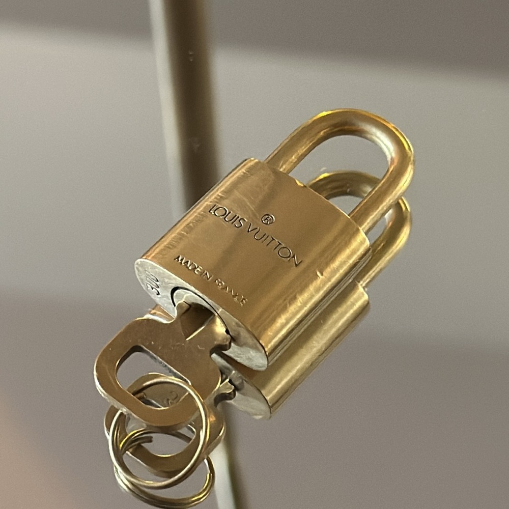 Authentic Louis Vuitton, Made in France Brass Lock & Key #300 with Monogram